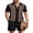 Black & Brown, variant on Men's Short Set 2 Piece Outfits Knit Button Up Shirt Retro Short Sleeve Polo Shirts and Short Set Summer Beach Suit