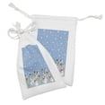 thumbnail image 2 of Christmas Fabric Pouch Set of 2, Snowman Party Themed Cartoon Composition Winter Season Elements Trees Snowflakes, Drawstring Bag for Toiletries Masks and Favors, 9" x 6", Multicolor, by Ambesonne, 2 of 2