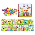thumbnail image 3 of Juego de tableros de clavijas de mosaico, rompecabezas de hongos de combinación de colores con clavijas para 2, 3 y 4 Estilo C, 3 of 9