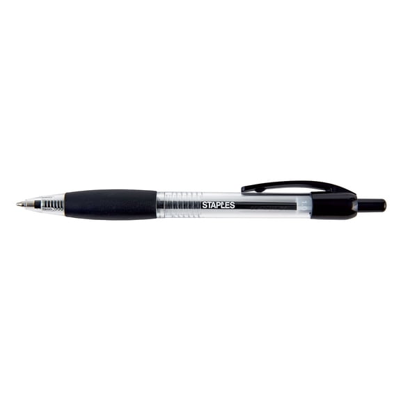 Staples Retractable Ballpoint Pen Medium Point 1.0mm Black Ink 36/Carton 50793-CCVS