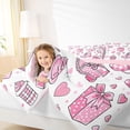 thumbnail image 4 of Manfei Coquette Bow Gift 7-Piece Bedding Comforter Set For Kids,Pink Cupcake Bow Boot King Bedding Sets For Girls,Pink Reversible, 4 of 7