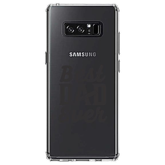 DistinctInk Clear Shockproof Hybrid Case for Samsung Galaxy Note 8 - TPU Bumper Acrylic Back Tempered Glass Screen Protector - Bed Dad Ever - Screwdriver