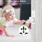 LENCENT World to US Plug Adapter, Universal Travel European Plug Converter 2 Pack EU/UK/Australia/China/Italy to American Outlet Power Adaptor