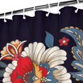 thumbnail image 3 of Retro Floral Shower Curtain 72x72 Inches, Quick-Dry Polyester with Plastic Hooks, Bohemian Paisley Artistic Pattern for Bathroom Style, 3 of 5