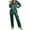 Green, variant on Womens Pajamas Satin Set Button Down Sleepwear Silky Soft PJs with Chest Pocket Green Plus Size L