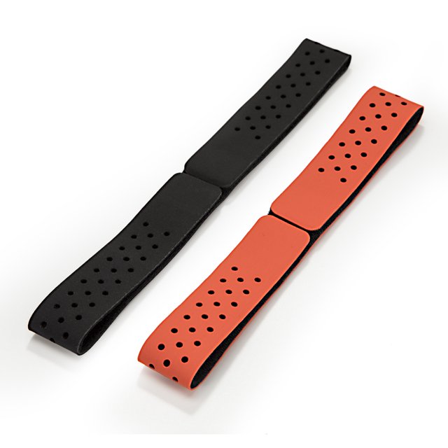 Brazalete ajustable Monitor de ritmo cardíaco Correa suave Brazalete de repuesto transpirable Compatible con Scosche Garmin Wahoo TICKR XOSS, 2 piezas, negro, naranja JM