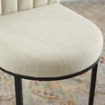 thumbnail image 4 of Tufted Side Dining Chair, Fabric, Black Beige, Modern Contemporary Urban Design, Kitchen Room Cafe Bistro Restaurant Hospitality, 4 of 9