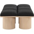 thumbnail image 4 of Meridian Furniture Pavilion Black Boucle Fabric Bench, 4 of 8