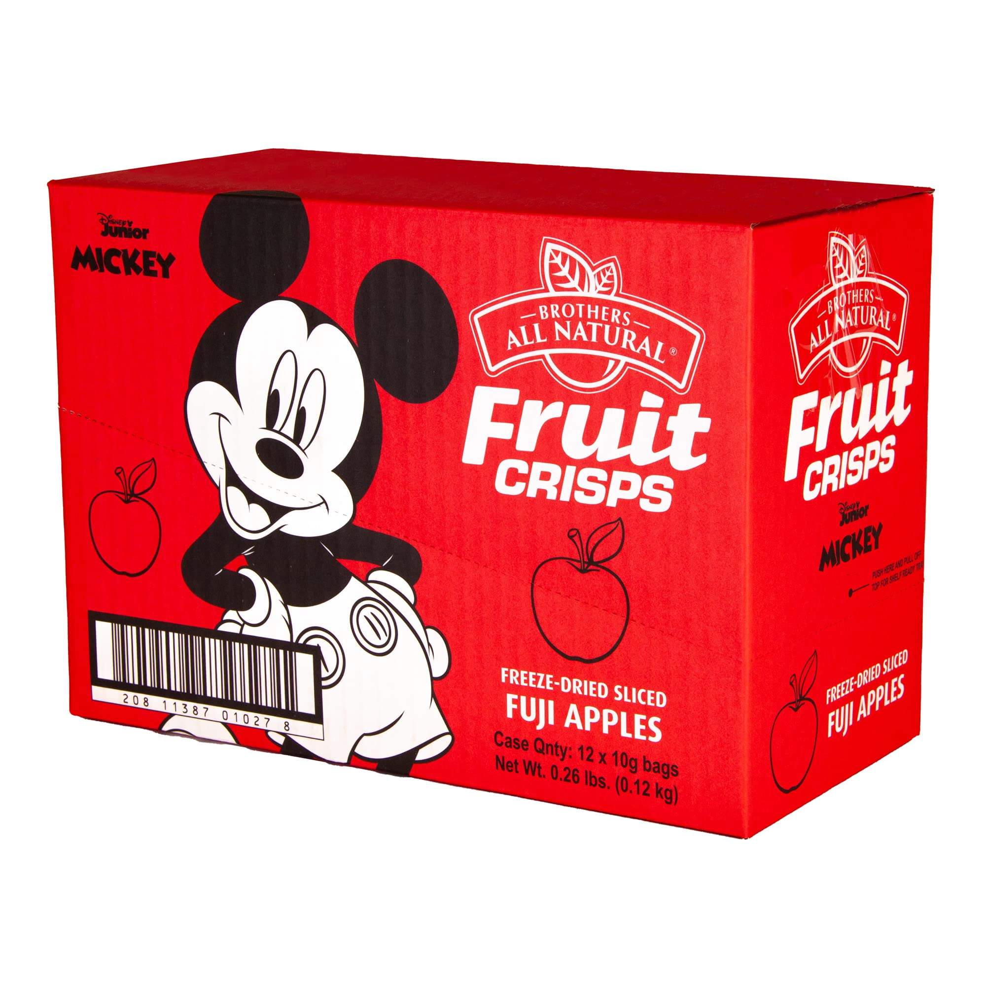 Brothers All Natural Disney Freeze Dried Fruit Crisps, Fuji Apple, 0.35 Oz (Pack of 12), Made with 100% Fruit, Gluten Free, Soy Free, Vegan, Healthy Snack, Lunch Box Ready