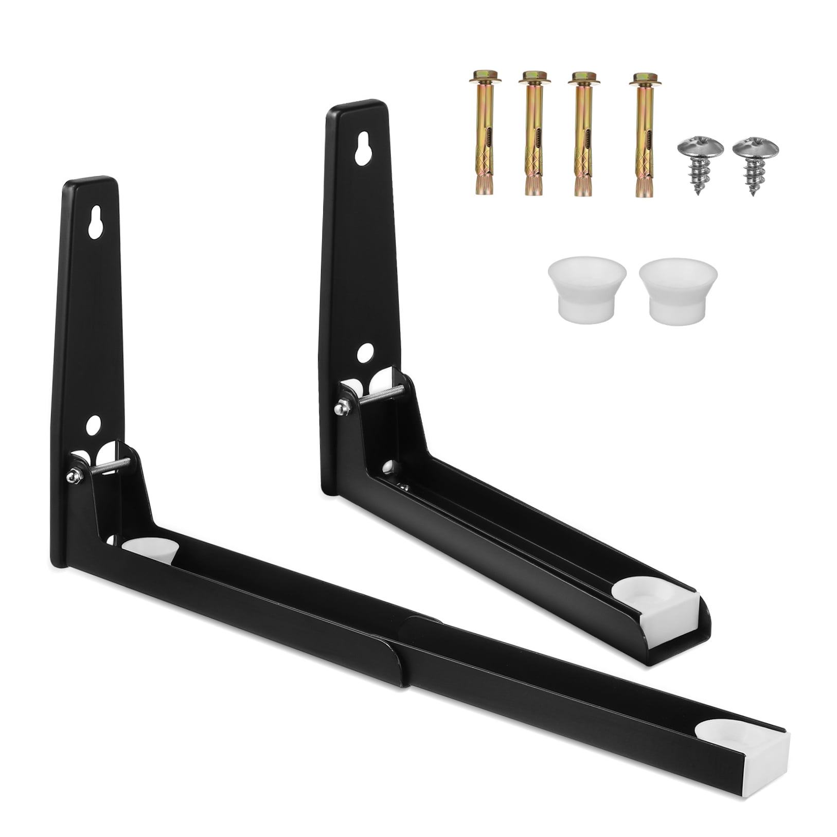 Masteelf 1 Pair Wall Mount Microwave Stand Universal Extendable Heavy Duty Microwave Oven Rack Kitchen Countertop Space Saver
