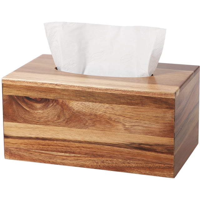 Funda para pañuelos CATORY de madera de acacia rectangular con fondo abierto