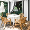 thumbnail image 2 of Black Striped Outdoor Curtains for Patio Waterproof,Windproof Privacy Curtains with Weighted Bottom,Modern White Striped Abstract Art Aesthetics Outside Drapes for Picnic Garage Yard 54"x95" 2 Panel, 2 of 8
