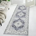 thumbnail image 3 of Tzou Runner Rug 2x6 Washable Low-Pile Vintage Carpet for Hallway, Non-Slip Backing Non-Shedding Indoor Floor Mat for Entryway Kitchen, Navy, 3 of 7