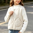 thumbnail image 6 of Besolor Girls Clothes Vests Fall Winter Casual Thermal Warm Sleeveless Button Jackets Waistcoat with Pockets(7-8 Years,Beige), 6 of 6