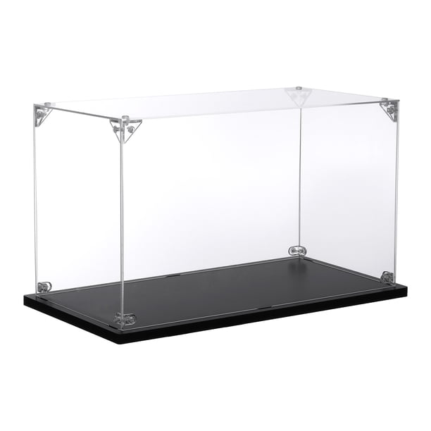 Caja de exhibición de acrílico Uxcell de 12x6x6 pulgadas, cubo ensamblado, a prueba de polvo, transparente