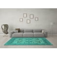 thumbnail image 3 of Ahgly Company Indoor Rectangle Oriental Turquoise Blue Industrial Area Rugs, 8' x 10', 3 of 4