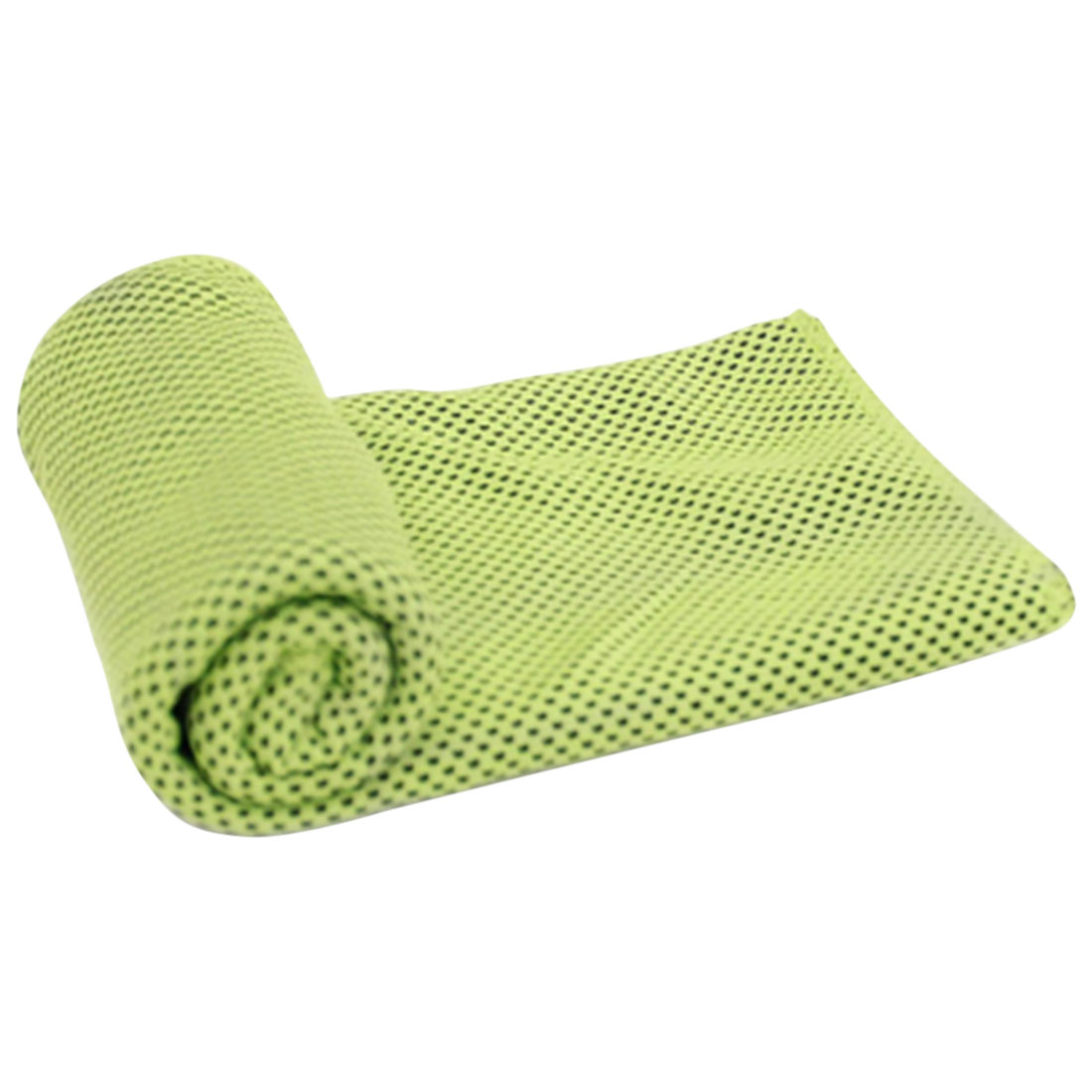 Unique Bargains 2Pcs Soft Microfiber Sport Cool Touch Towel 11"x30" Green
