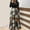 Brown, variant on BaoFuBaoMei Halloween Womens Dress Plus Size Crew Neck Long Sleeve Halloween Ghost Print Maxi Dress High Waist Patchwork Flowy Dresses for Party
