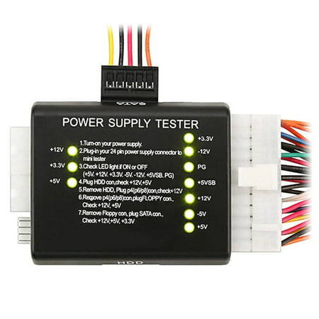 Insten 20 / 24-pin Power Supply Tester For ATX / SATA / HDD,