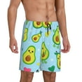 thumbnail image 2 of Naloa Cartoon Avocado Men's Short Pajama Pants, Lounge Comfort Shorts with Elasticized Waistband and Side Pockets - Small, 2 of 9