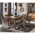 thumbnail image 5 of Set of 2 Industrial Wood Bar Stools, Rustic Brown Gunmetal Finish Counter Height Chairs with Back, 5 of 6