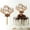 Brown B, variant on Brown D Wooden Wedding Cake Topper with Flower Wreath Design Rustic Party Decoration for Engagement and Anniversary