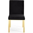 thumbnail image 4 of Pemberly Row Chaise de Salle à Manger Moderne en Velours de 20 Po H, Noire (Ensemble de 2), 4 of 6