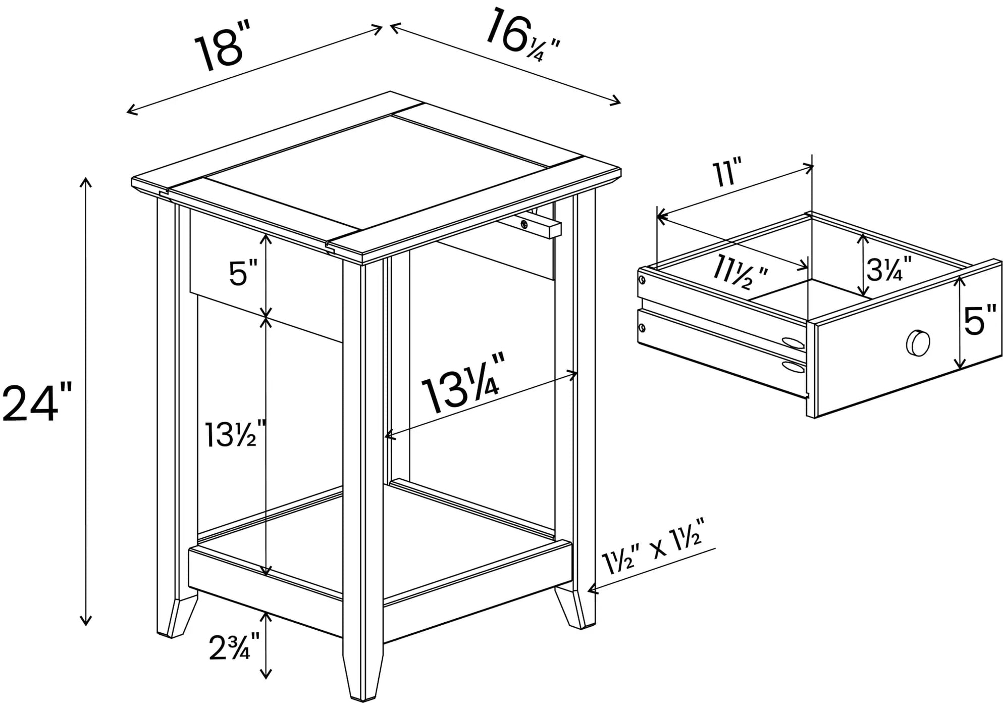 Grain Wood Furniture Greenport End Table - Brushed Walnut