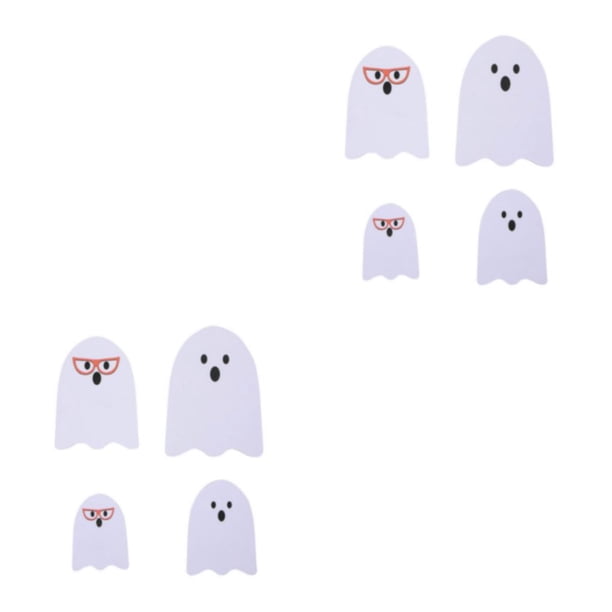 Bewildely 4 unidades/juego de adornos de fantasmas no aterradores y bonitos para decoración de manualidades de Halloween, bonitos fantasmas de blanco 2Conjunto
