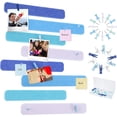 thumbnail image 1 of Set of 8 felt bulletin board strips with 35 pushpins; self-adhesive cork boards suitable for displaying photos, posting notes, and scheduling in offices and homes.,Blue, 1 of 3
