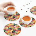thumbnail image 6 of Bingfone Vintage Cute Cartoon Cat Leather Drinks Coasters with Set of 6,Suitable for Home Kitchen,Coffee Cup Coasters Home Gift, 6 of 7