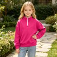 thumbnail image 3 of StSilkitty Sweatshirts for Boys Girls Quarter Zip Long Sleeve Mock Neck Pullover Tops Fall Winter Warm Clothes, 3 of 9