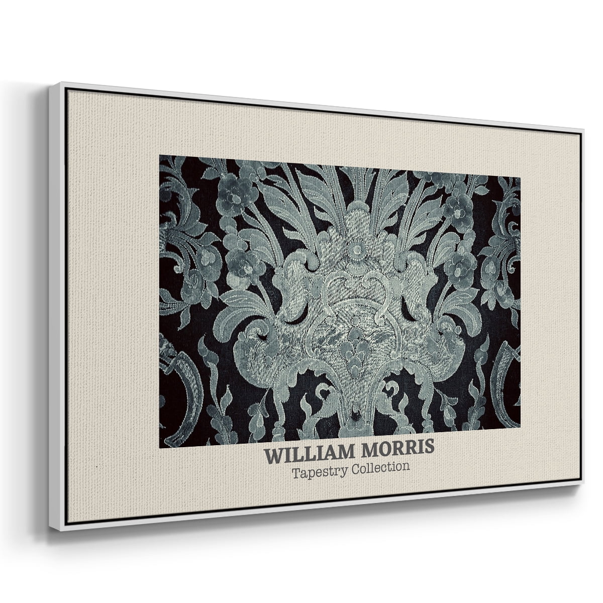 Vintage Abstract Print-XLII Framed in White Wood Gallery Wrapped Canvas 25 in. x 37 in.