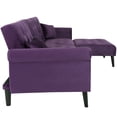 thumbnail image 4 of Living Room Sectional Sofas with Sleeper, L-Shaped Sofa Bed with Reversible Ottoman, 2 Pillows, Modern Fabric Bedroom Furniture Sleeper Sofa Couch with Wood Legs for Small Space, Purple, LLL1960, 4 of 11