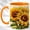 Orange, variant on Sunflower Pair Coffee Mug, Floral Garden Mug, Ceramic 11 oz