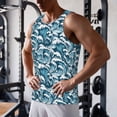 thumbnail image 5 of KLL Ocean Waves Print Men's Muscle Gym Workout Stringer Tank Tops Bodybuilding Fitness T-Shirts Tank Tops Men-Medium, 5 of 7