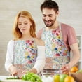 thumbnail image 3 of Pioneer Flower Floral Print Pattern Apron-Garden Aprons for Women with Pockets-Cotton Linen Waterproof Kitchen Cooking Gardening Aprons Adjustable for Kitchen,Cooking,BBQ and Salon 33x27 Inch, 3 of 7