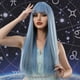 thumbnail image 3 of Pelucas de pelo largo y liso azul con flequillo suaves y soñadoras, 3 of 8