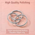 thumbnail image 3 of Triple Band Rings Interlocked Rolling Rings for Women Girls Stainless Steel Silver Russian Wedding Band Size 6 to 9, 3 of 5