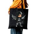 thumbnail image 5 of GOSMITH Initial Tote Bags for Women Canvas Dark Angel 14.1x15.7in, 5 of 6