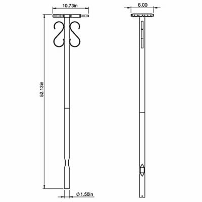 Gibraltar Mailboxes Round, Steel, Mailbox Post, Black, PBK00000