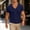 Navy, variant on Klisyaur Mens V Neck Shirt Short Sleeve Button Tops Ribbed Lightweight Knit Blouse for Men Fashion Outfit
