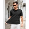 thumbnail image 4 of COOFANDY Mens Knit Polo Shirts V Neck Short Sleeve Stretch Polo T Shirt Casual Golf Shirts, 4 of 9