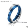 thumbnail image 5 of 316L Stainless Steel Double Rings 3mm Band Black/Blue/Rose Gold Ring Size 6-12, 5 of 9