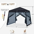 thumbnail image 4 of MASTERCANOPY 11' x 11' Pop Up Slent Leg Canopy with Screen Netting, Black, 4 of 6
