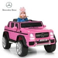 thumbnail image 1 of Gymax 12V Licensed Mercedes-Benz Kids Ride On Car RC Motorized Vehicles w/ Trunk Pink, 1 of 10