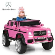Gymax 12V Licensed Mercedes-Benz Kids Ride On Car RC Motorized Vehicles w/ Trunk White