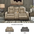 thumbnail image 4 of Bowery Hill Contemporary Faux Leather Reclining Loveseat in Brown, 4 of 9