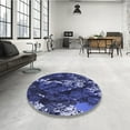 thumbnail image 4 of Ahgly Company Tapis d'Intérieur Lavables en Machine, Rectangle Bleu Nuit Transitionnel, 5' x 7', 4 of 7
