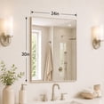 thumbnail image 2 of Wall-Mounted Mirror Aluminum Alloy Frame Bathroom Wall Mirror for Vanity Living Room, Bedroom Entryway Room Home Decor 24" x 30", 2 of 12
